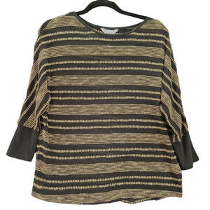 Charming Charlie Womens Top Multi-Color Size Small 3/4 Sleeve Pullover Striped